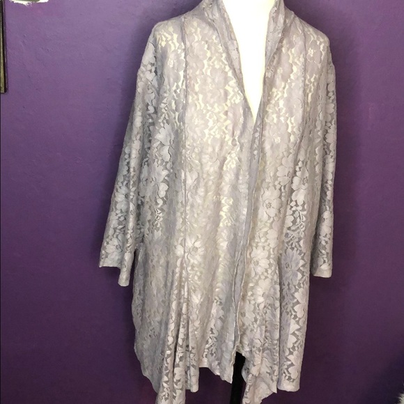 In soft pink color Lace Cardigan - Picture 3 of 8